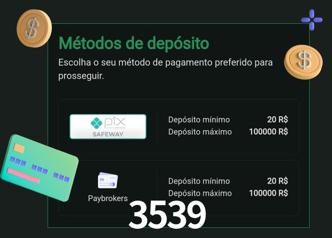 O cassino 3539 oferece uma grande variedade de métodos de pagamento